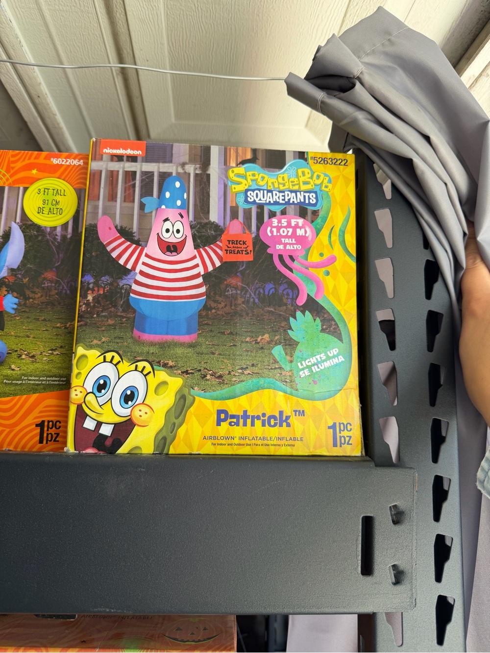SpongeBob SquarePants Patrick Inflatable with Red-White Stripes and Blue Hat